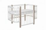 Lit bébé évolutif ELIN - avec matelas - Cappuccino et blanc – Image 4