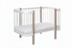 Lit bébé évolutif ELIN - avec matelas - Cappuccino et blanc – Image 2