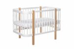 Lit bébé évolutif ELIN - avec matelas - Naturel et blanc – Image 2