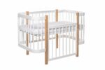 Lit bébé évolutif ELIN - avec matelas - Naturel et blanc – Image 4