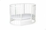Berceau Bébé Rond OLIN - avec Matelas - Blanc – Image 7