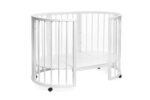 Berceau Bébé Rond OLIN - avec Matelas - Blanc – Image 9